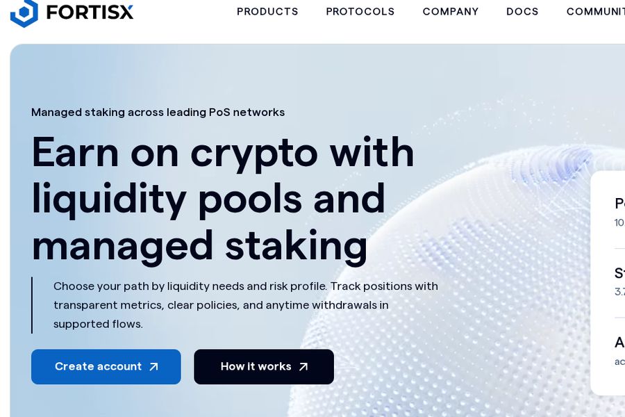 Screenshot of the FortisX.fi website