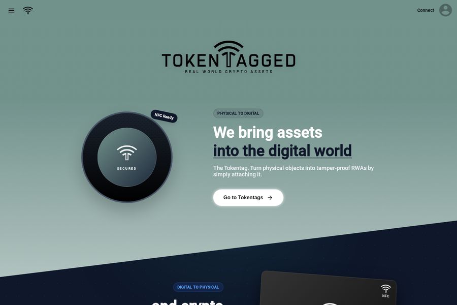 Screenshot of the Tokentagged.com website